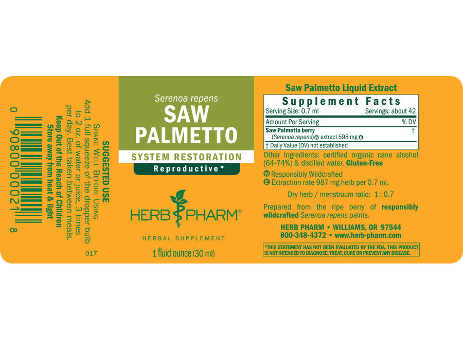 Herb Pharm SAW PALMETTO EXTRACT 1 oz
