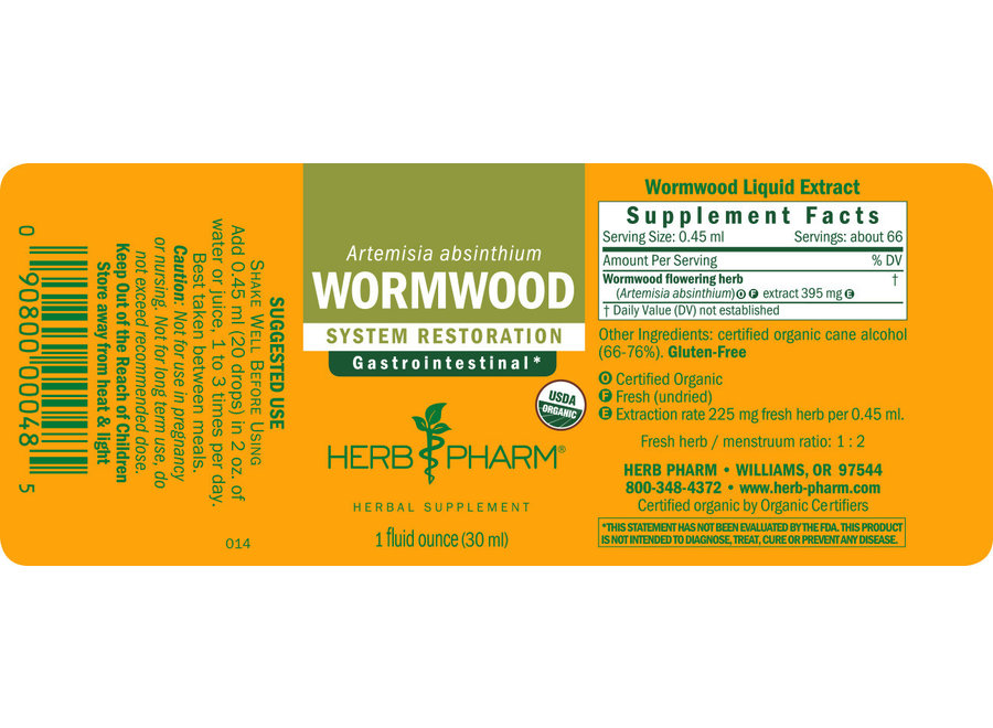 Herb Pharm WORMWOOD EXTRACT 1 oz.