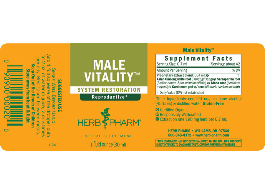 Herb Pharm MALE  VITALITY   1 oz