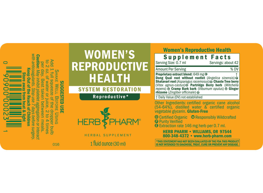 Herb Pharm WOMEN'S REPRODUCTIVE HEALTH  1 oz