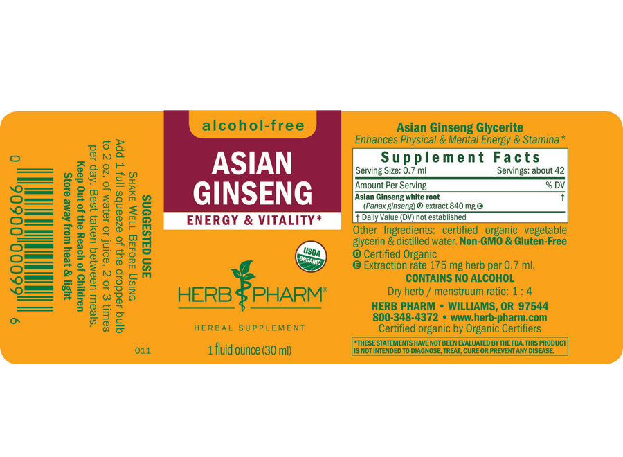 Herb Pharm GINSENG GLYCERITE 1 oz.