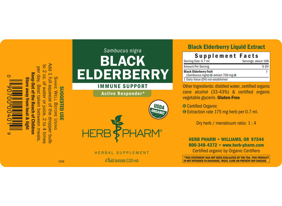 Herb Pharm BLACK ELDERBERRY EXTRACT 4 oz