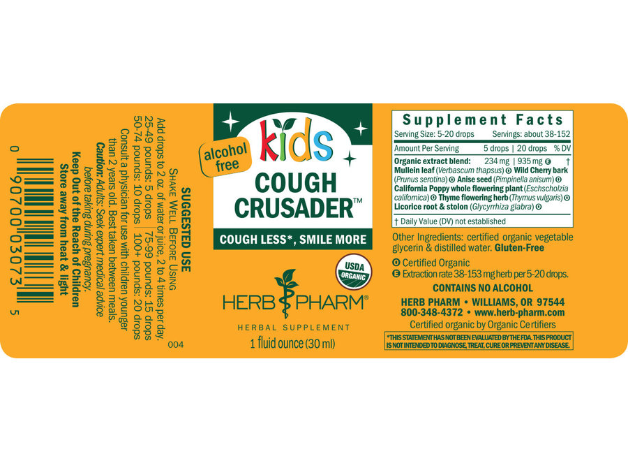 Herb Pharm KIDS COUGH CRUSADER 1 oz