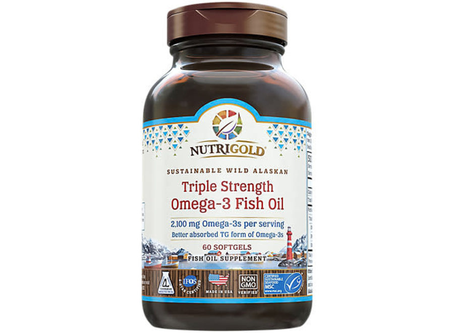 Triple Strength Fish Oil - Omega-3 Gold - 85% TG Form*     60 sgel