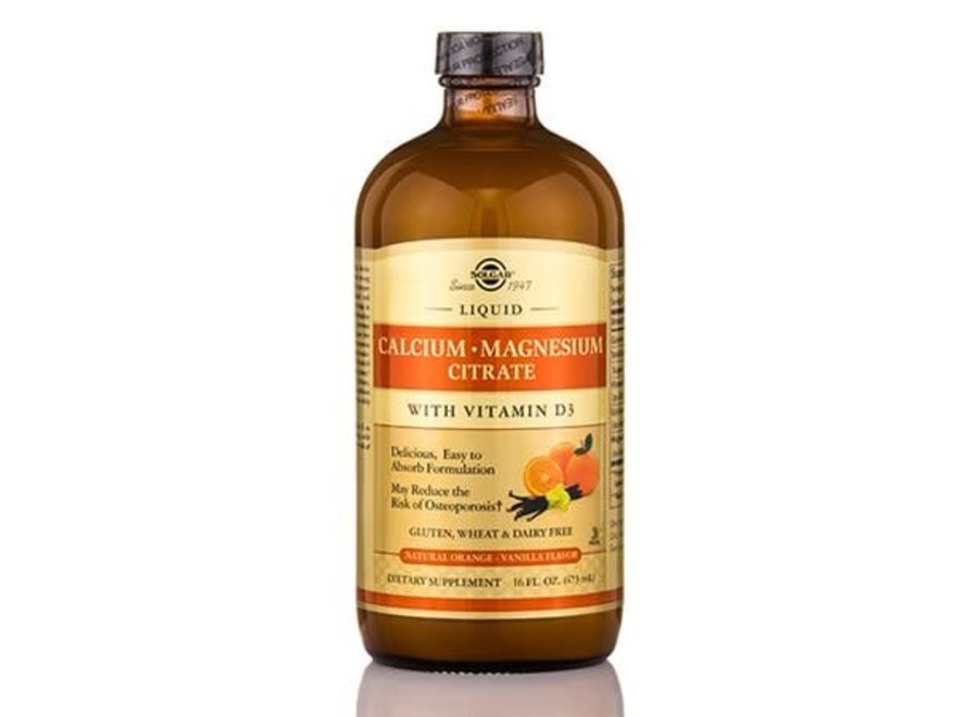 Liquid Calcium Magnesium Citrate with Vitamin D3 - Natural Orange-Vanilla Flavor 16 oz
