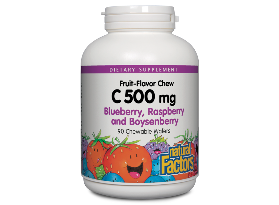 C 500 mg Natural Fruit Chews Blueberry, Raspberry & Boysenberry  90/TAB