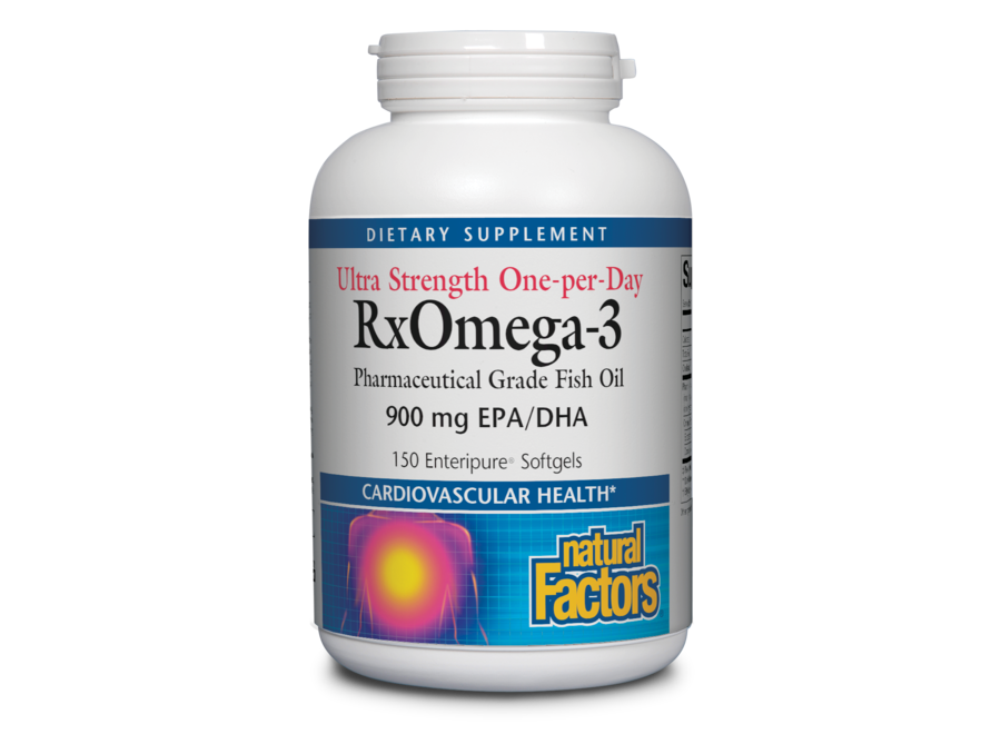 Natural Factors Ultra Strength RxOmega-3 EPA / DHA 900 mg Enteripure 150/SG