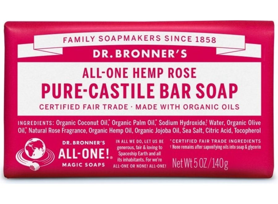 Dr. Bronner's All-One Hemp Rose Bar Soap 5oz