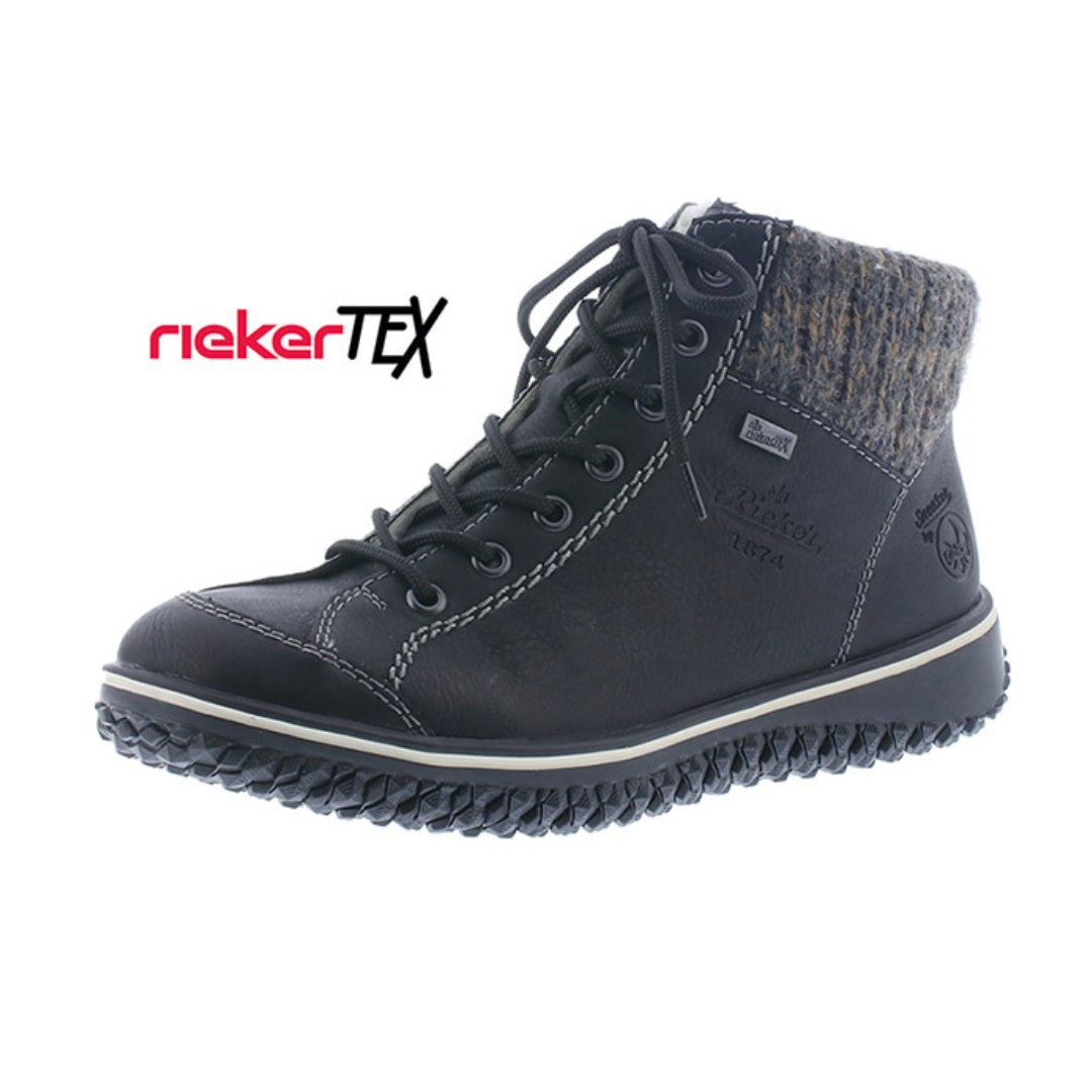 Rieker L6012-01 veter zwart bruin