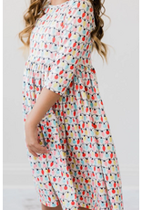 Mila & Rose Mila & Rose- Merry & Bright 3/4 Sleeve Twill Dress-