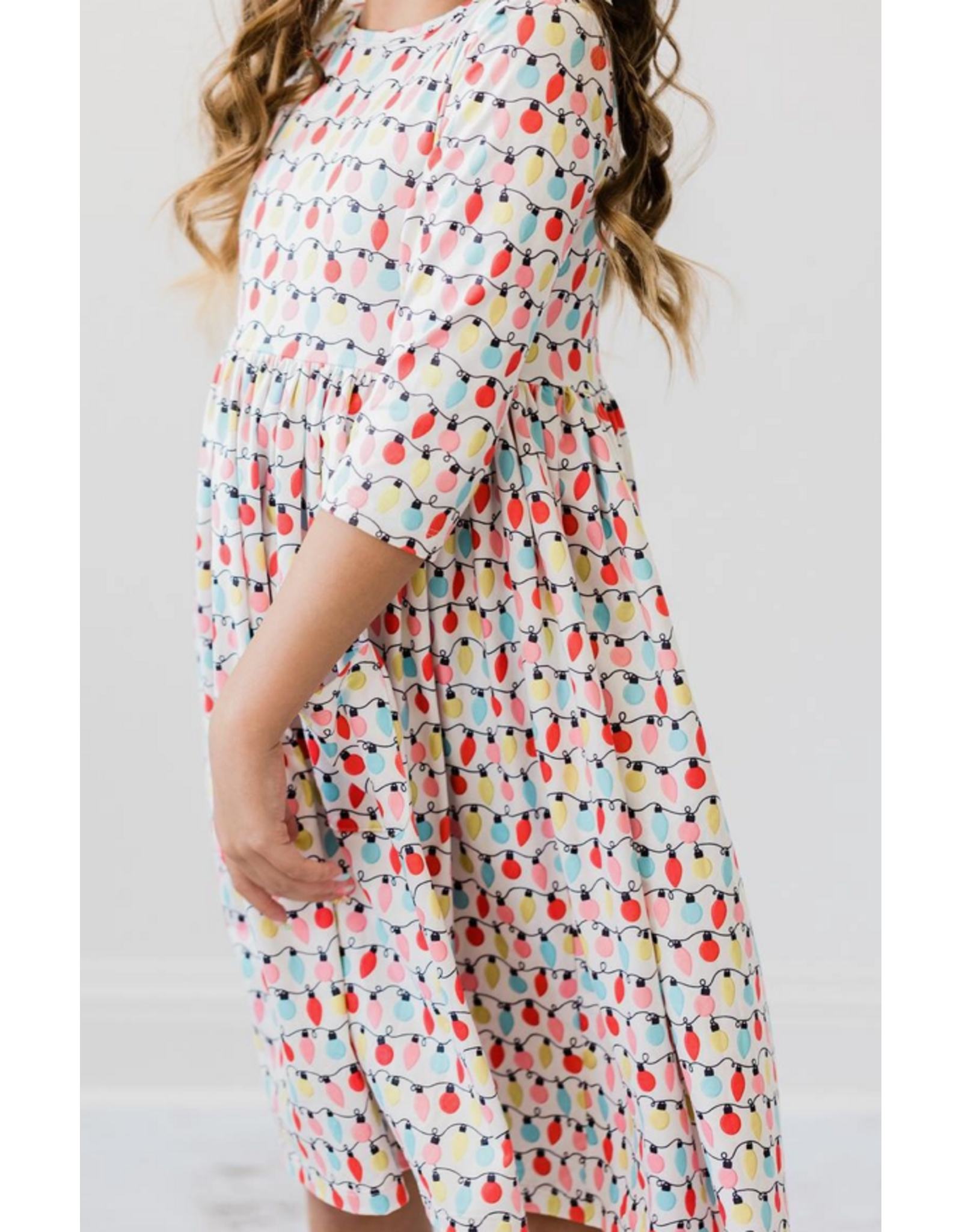 Mila & Rose Mila & Rose- Merry & Bright 3/4 Sleeve Twill Dress-