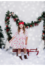 Mila & Rose Mila & Rose- Merry & Bright 3/4 Sleeve Twill Dress-