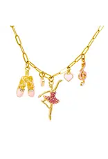 Zomi Gem Zomi Gems- Ballet Multi Charm Gold Necklace-