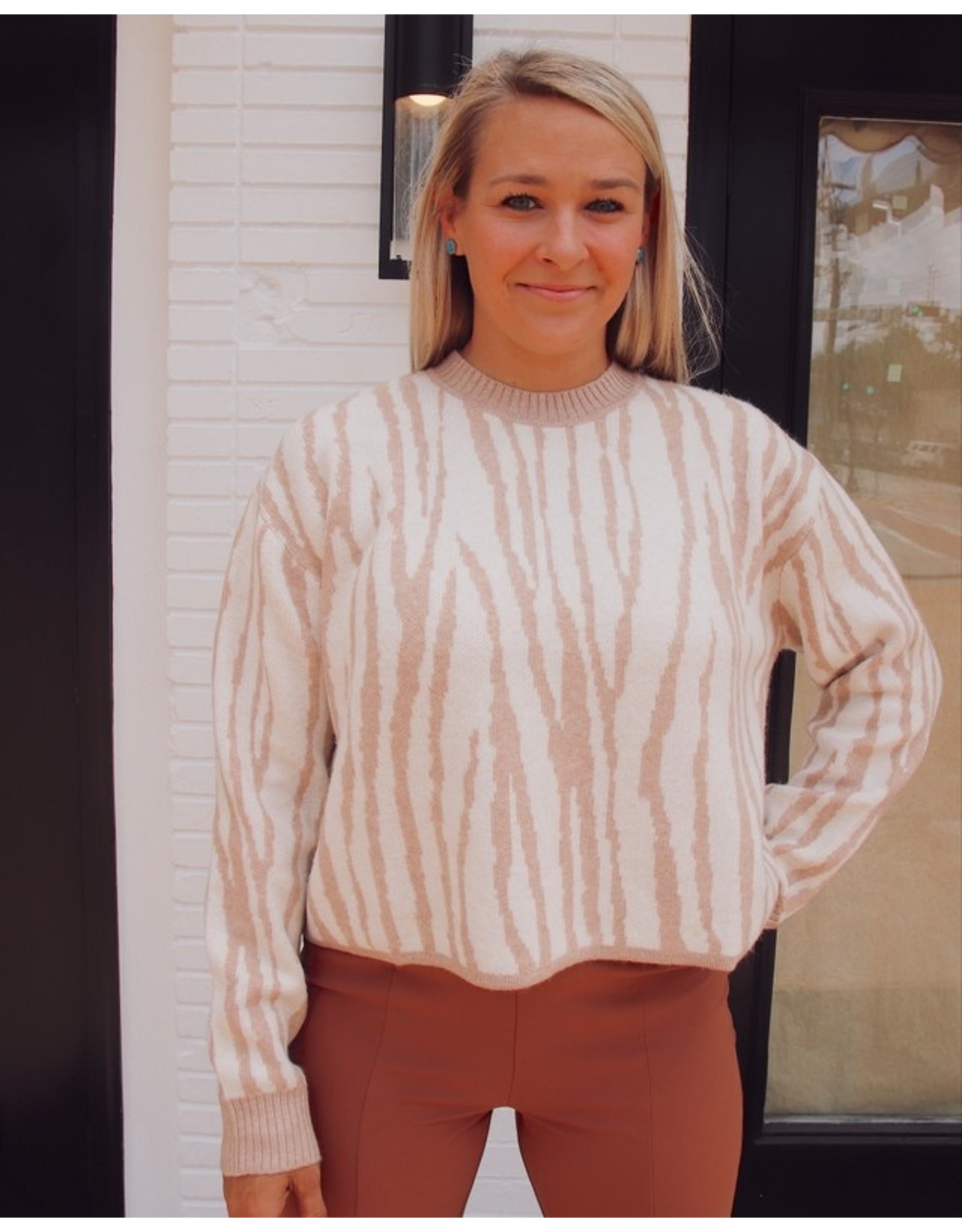 KRISTIN ZEBRA PRINT SWEATER 