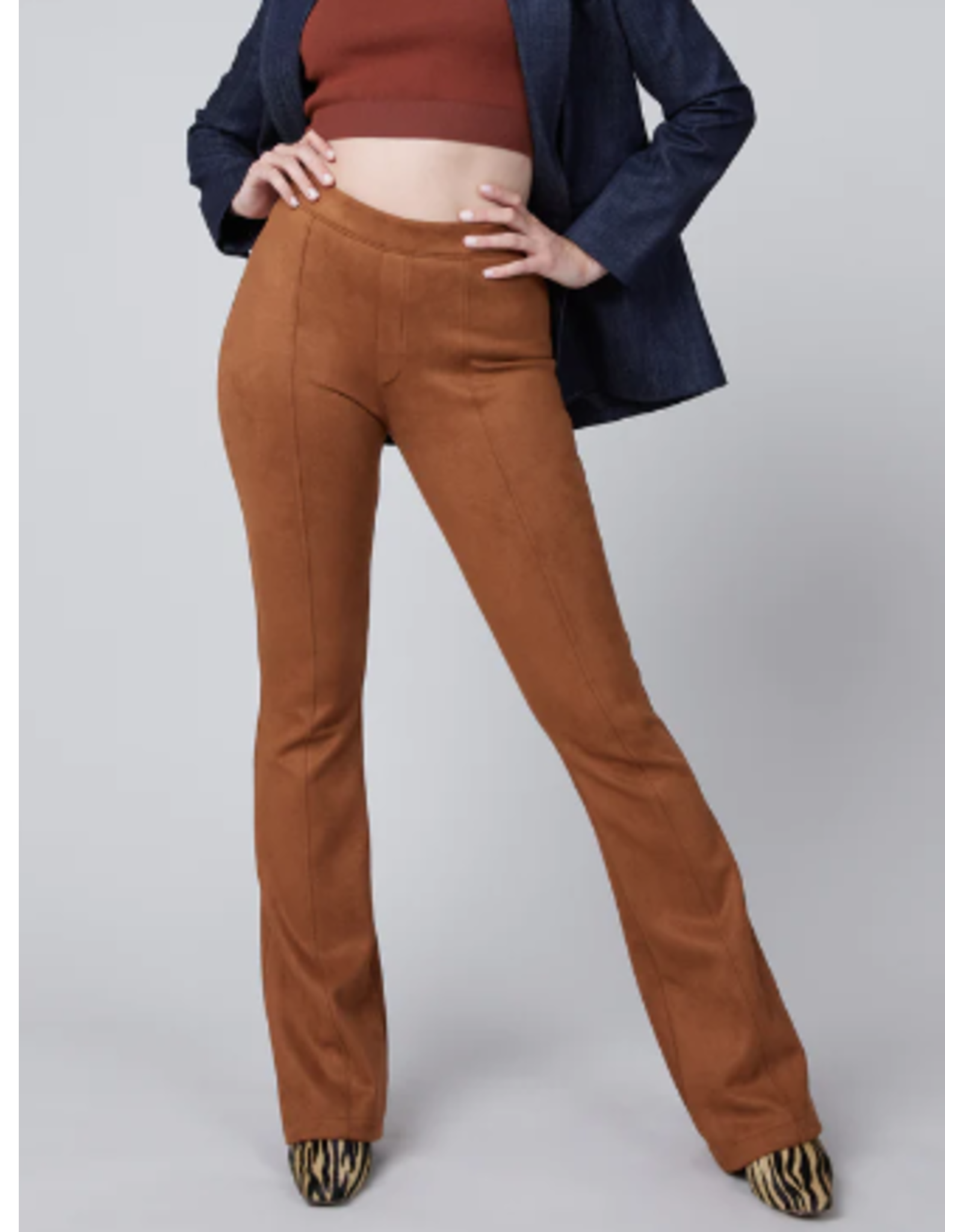 SPANX ALEELA FAUX SUEDE FLARE PANTS