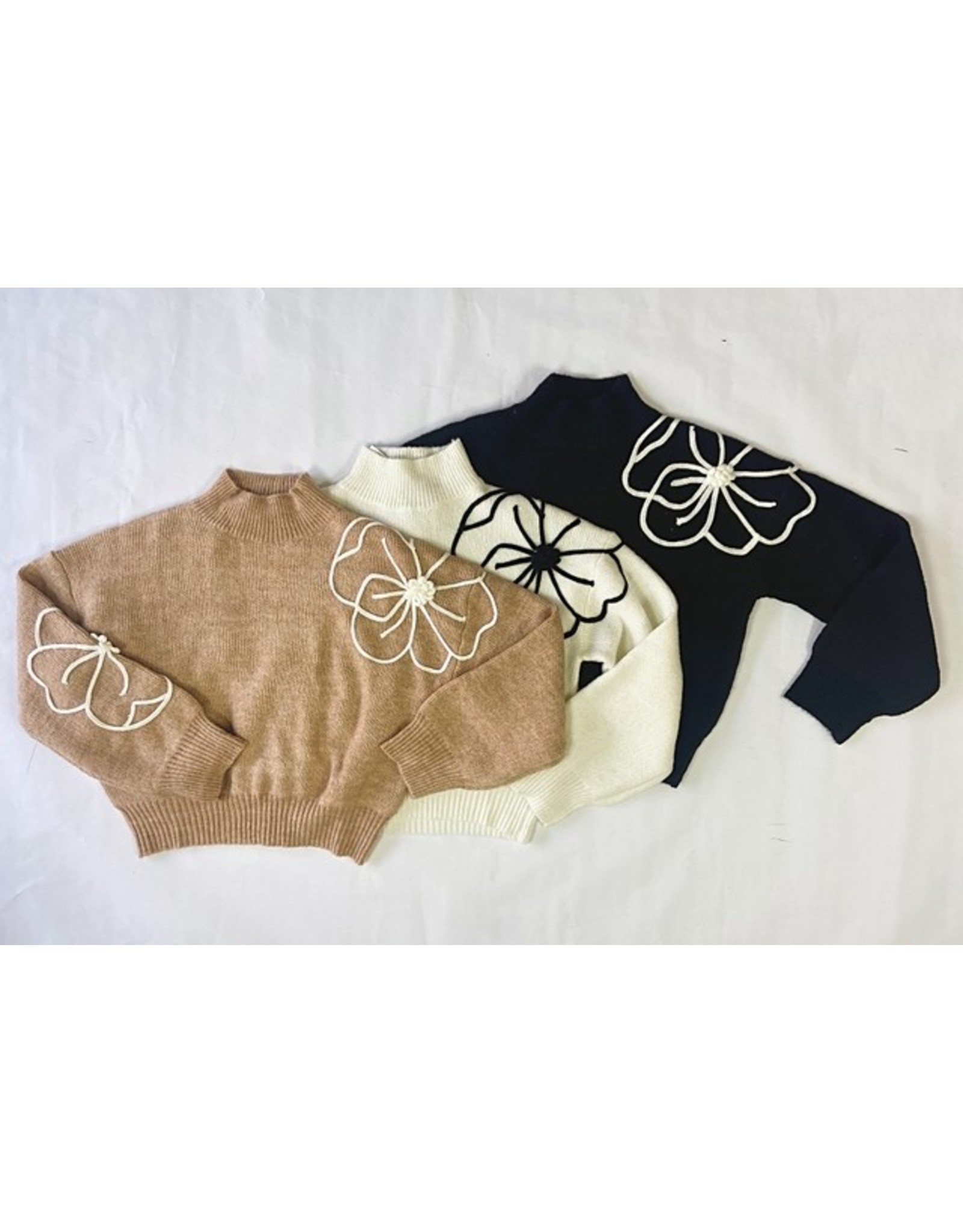 CHANTILLY FLOWER EMBROIDERY SWEATER