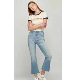 HIDDEN JEANS HAPPI HIGH RISE CROPPED FLARE DENIM