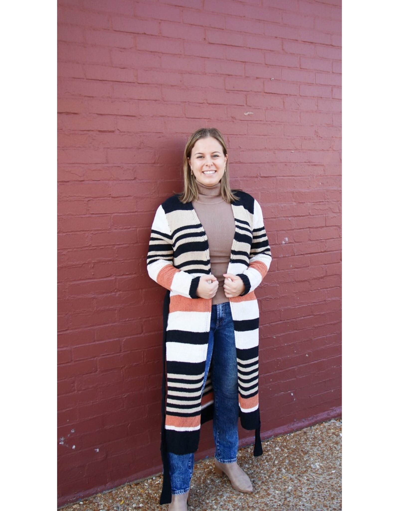 MIHAL STRIPE DUSTER CARDIGAN