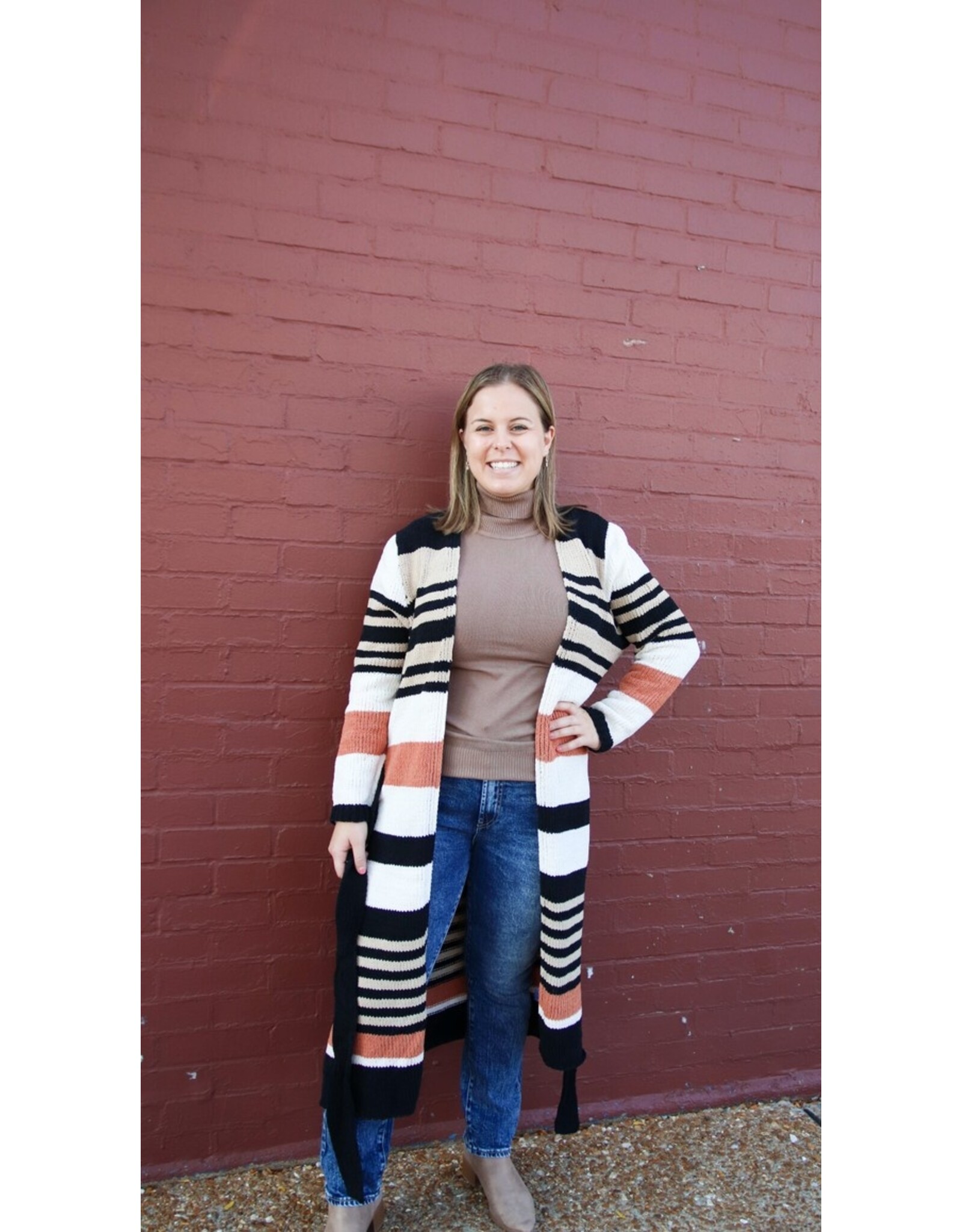 MIHAL STRIPE DUSTER CARDIGAN