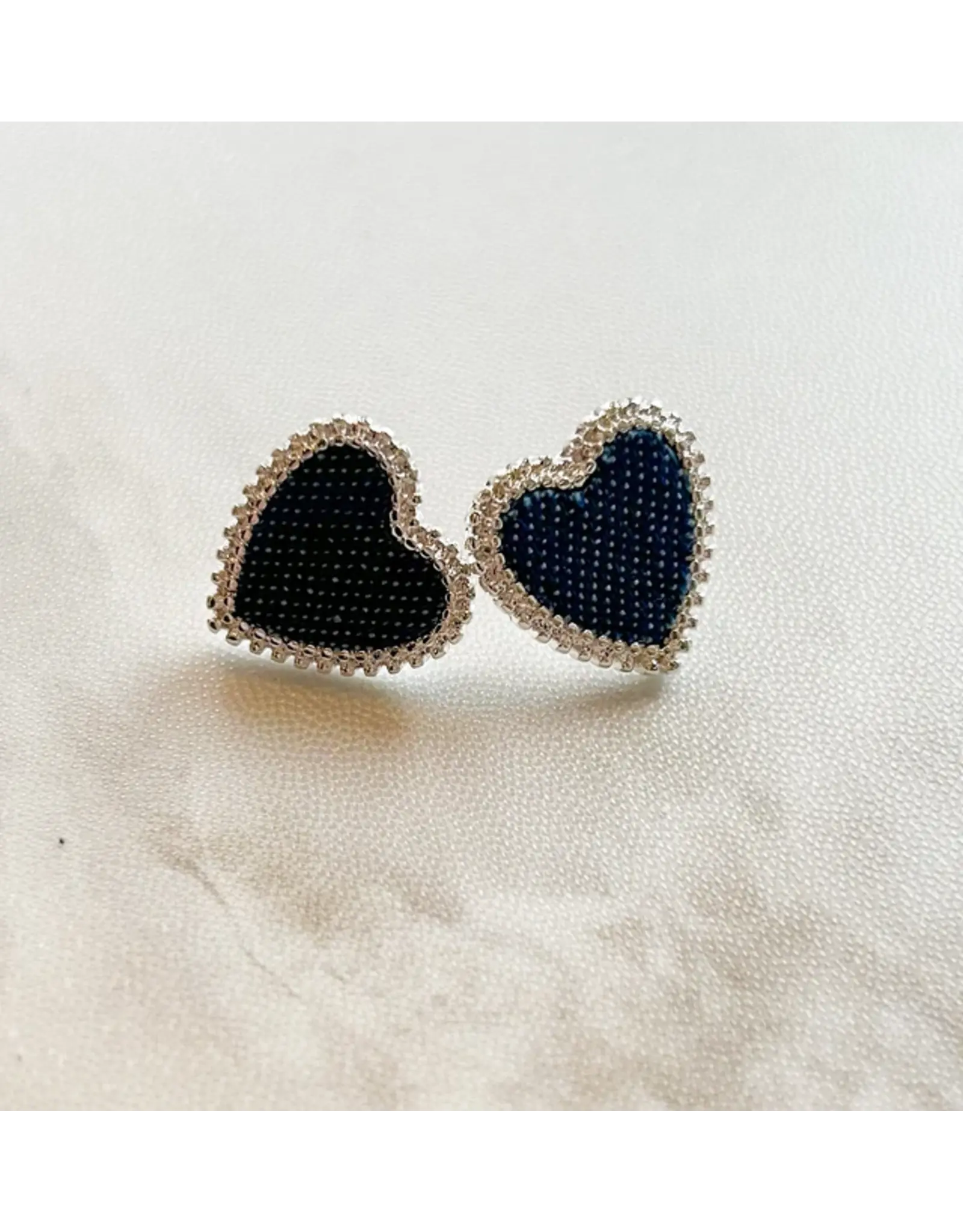 LEIA DENIM HEART STUD