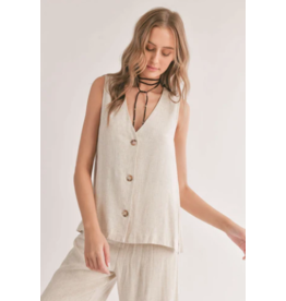 SADIE & SAGE LA LUNA LINEN BLEND VEST TOP