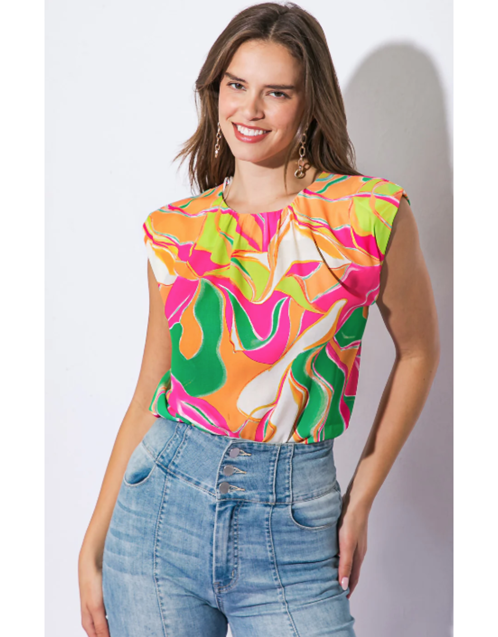 AMALTHEA ABSTRACT SLVLSS TOP