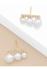 CECILY TRIPLE PEARL EARRING