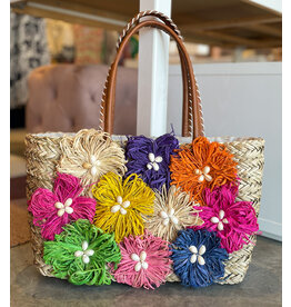 QUEENIE FLORAL STRAW BAG
