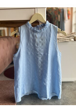 CARLOMAN RUFFLE MOCK NECK BLOUSE