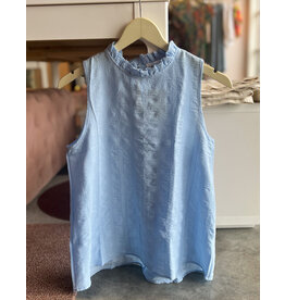 CARLOMAN RUFFLE MOCK NECK BLOUSE