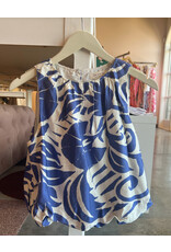 ESLANDA TROPICAL PRINT BUBBLE CROP TOP