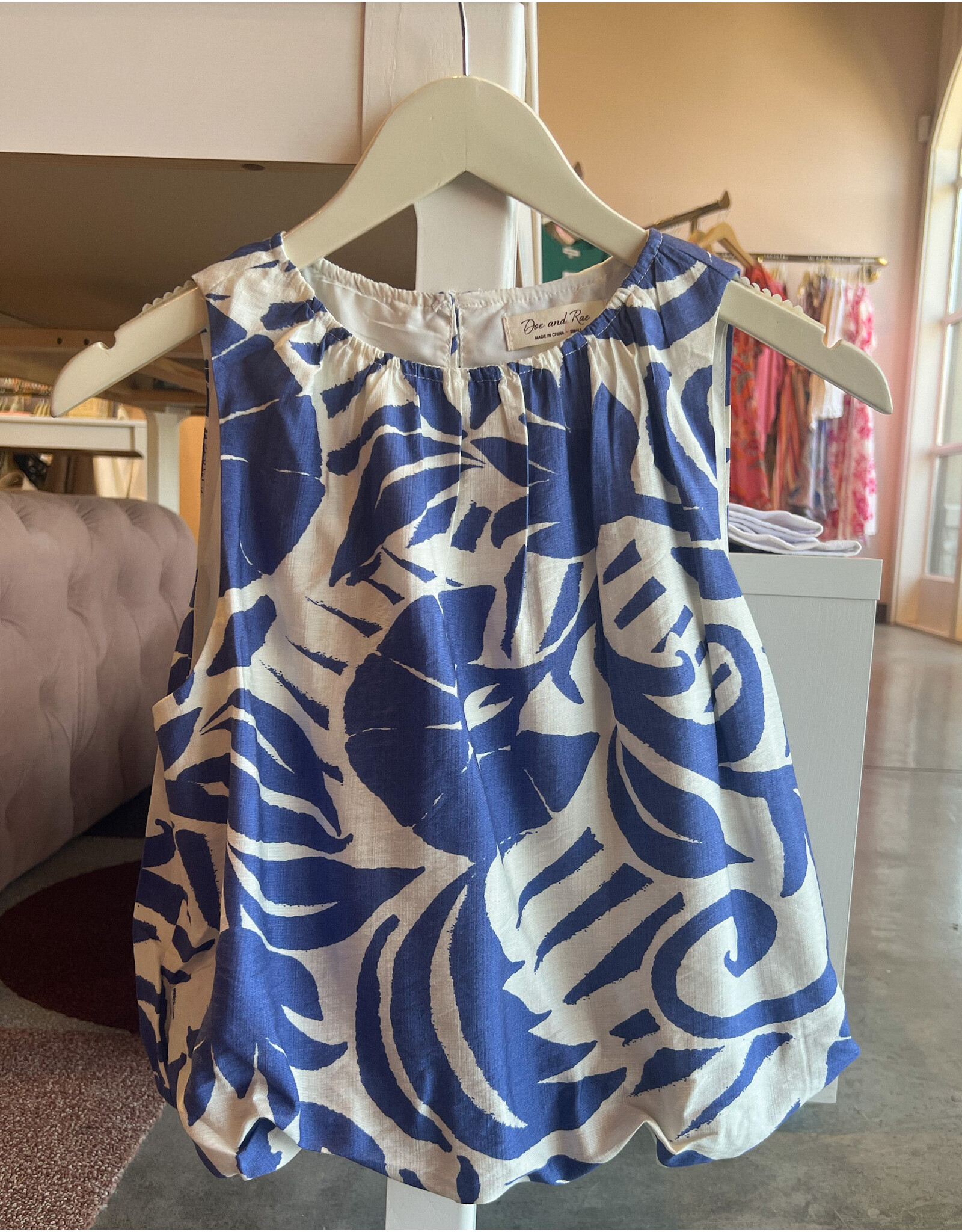 ESLANDA TROPICAL PRINT BUBBLE CROP TOP