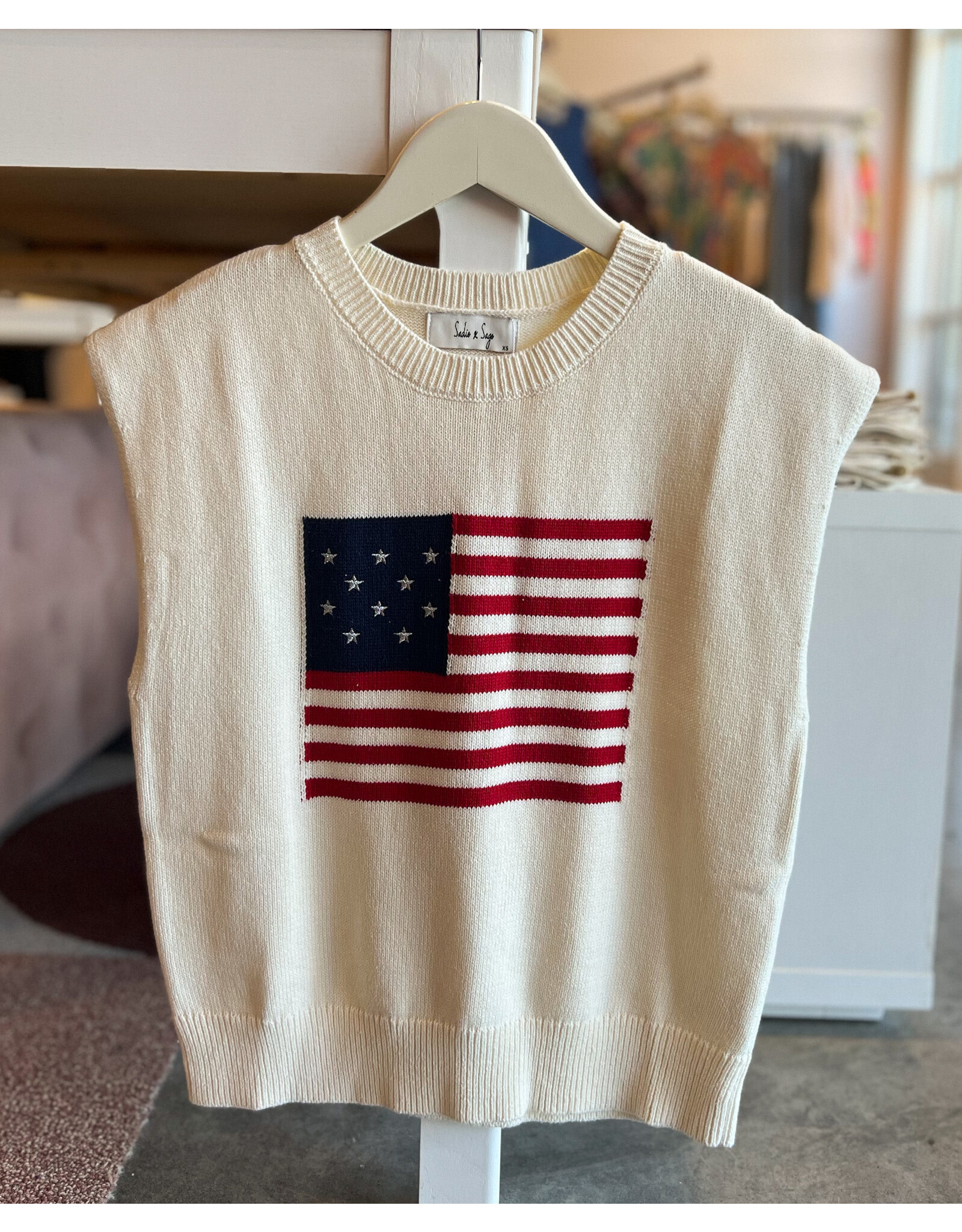 SADIE & SAGE AMERICAN DREAM FLAG SWEATER