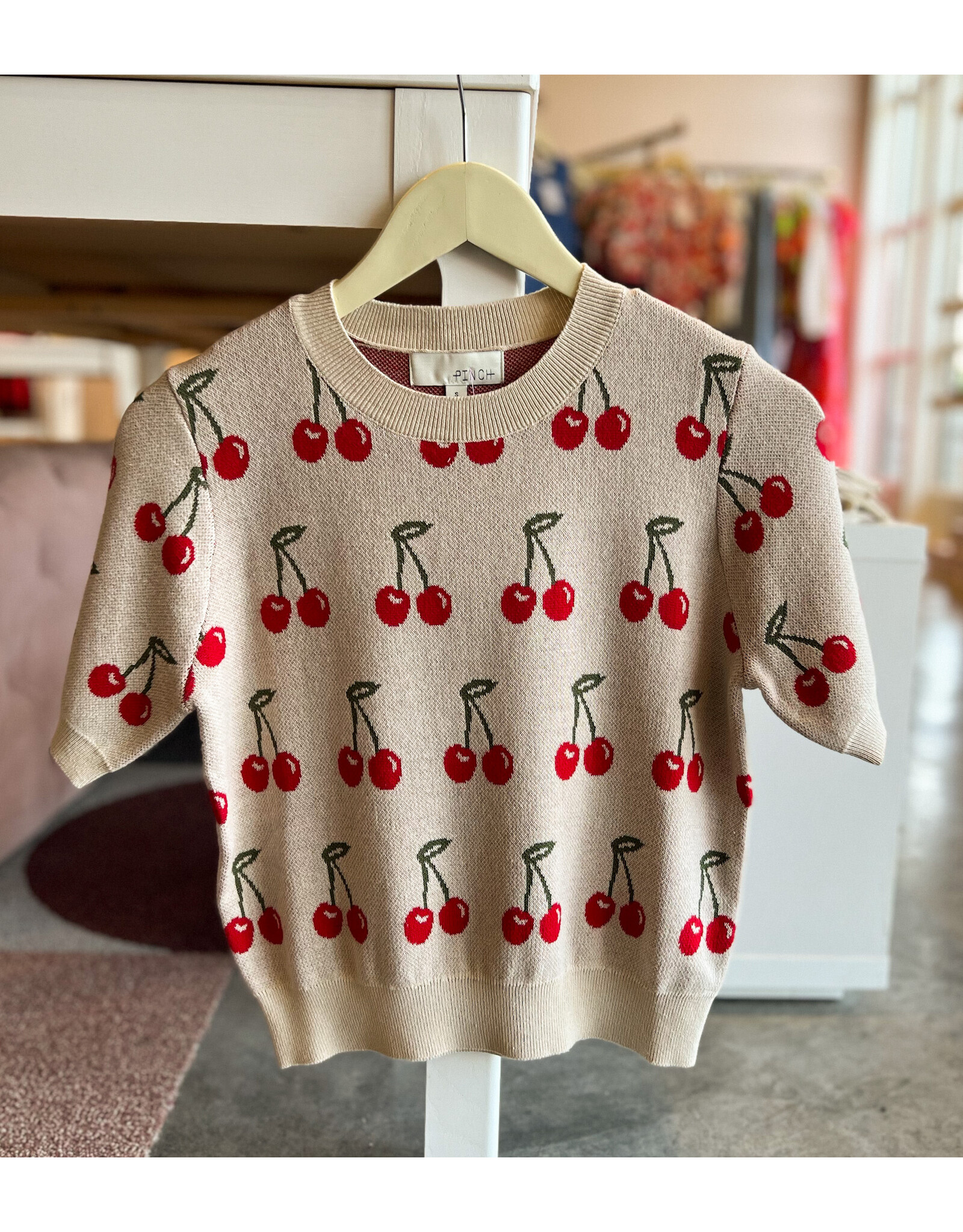 BRIGITTA CHERRY DETAIL SWEATER TOP