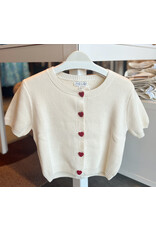 VALENTINA HEART BUTTON DOWN CARDIGAN