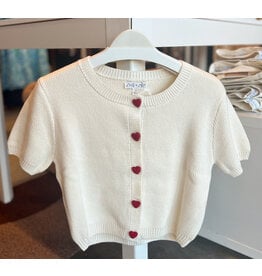 VALENTINA HEART BUTTON DOWN CARDIGAN