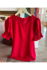 SETHE SMOCKED PUFF SLEEVE TOP