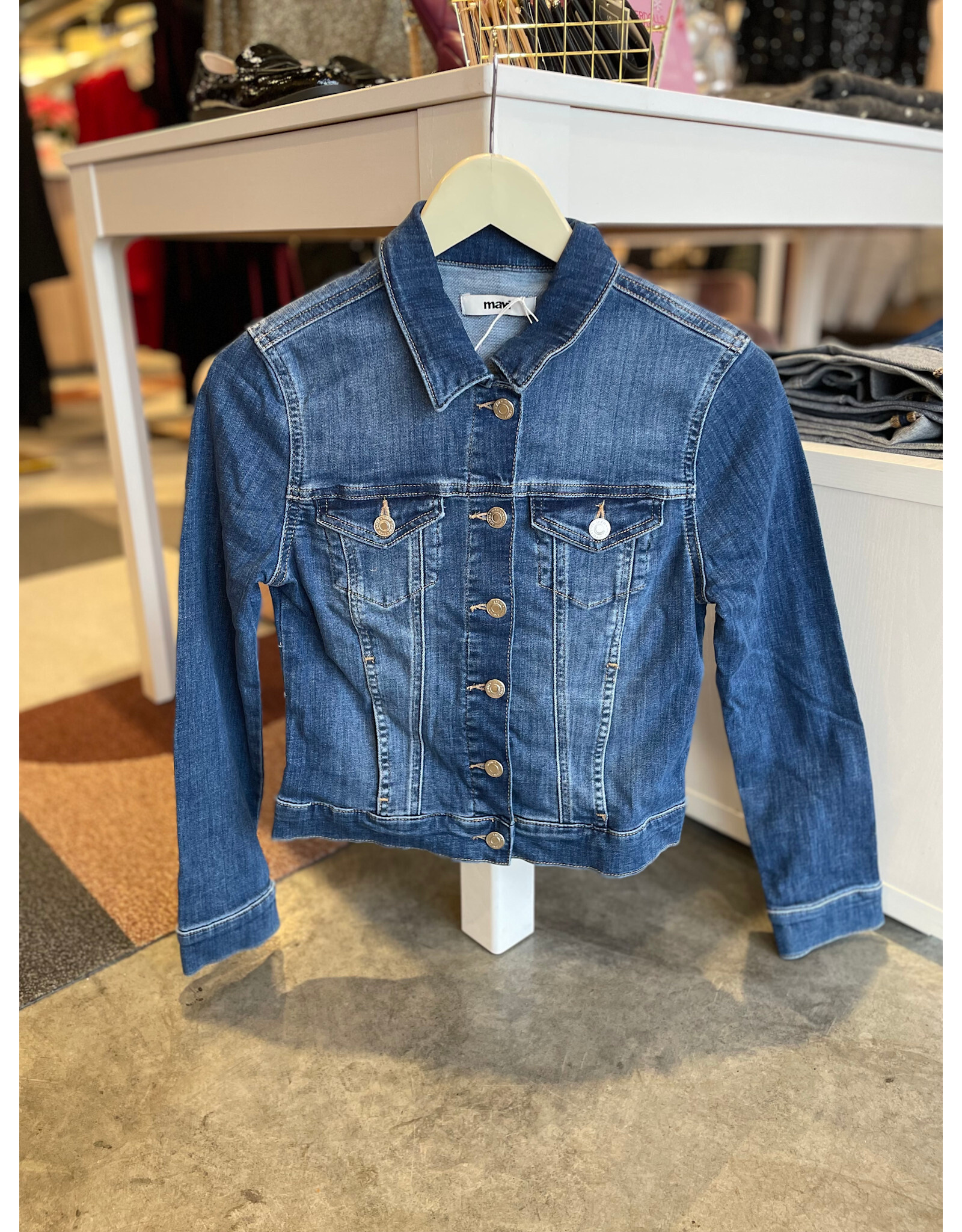 SAMANTHA MID BRUSHED DENIM JACKET