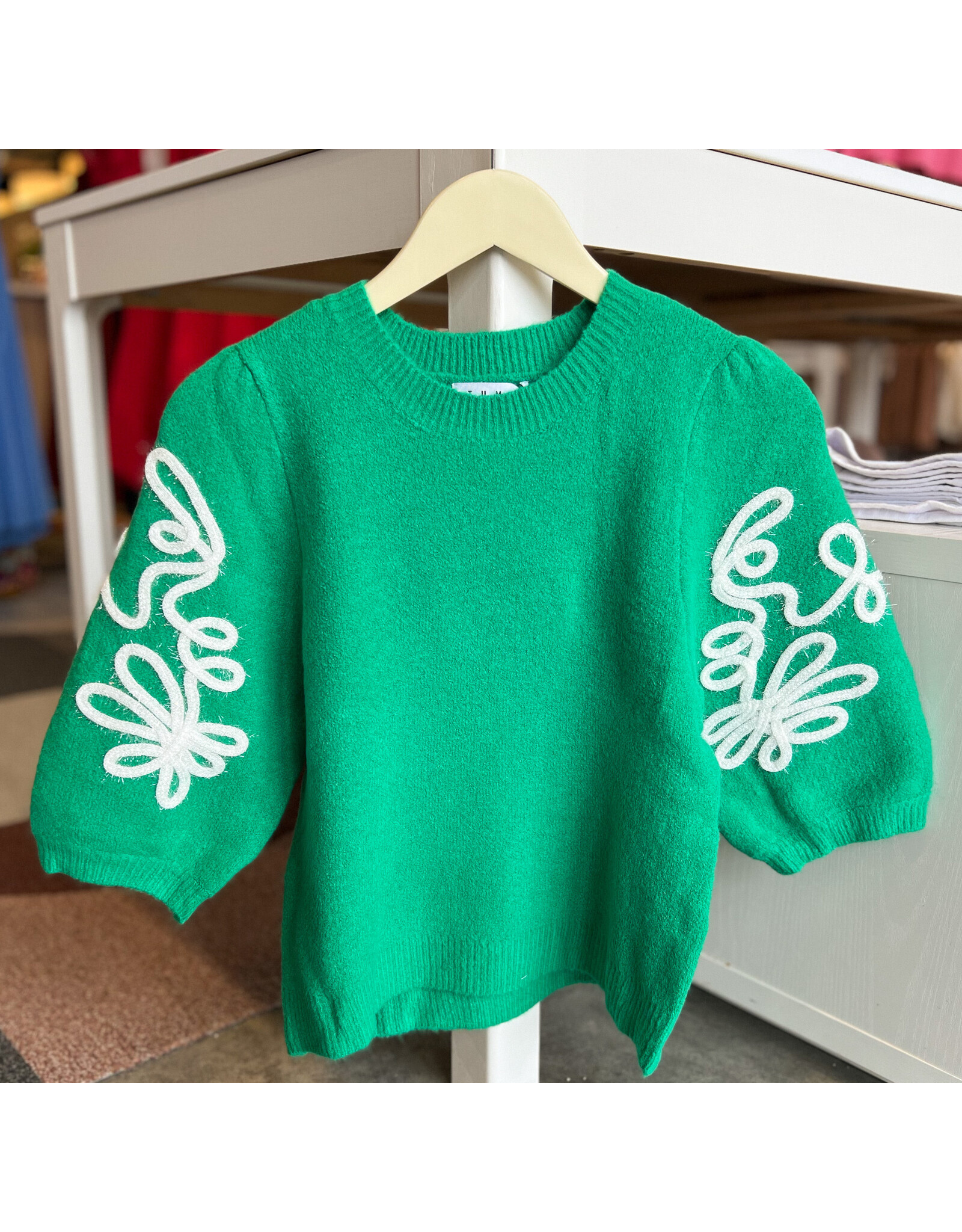 MADELYN EMBROIDERED KNIT TOP
