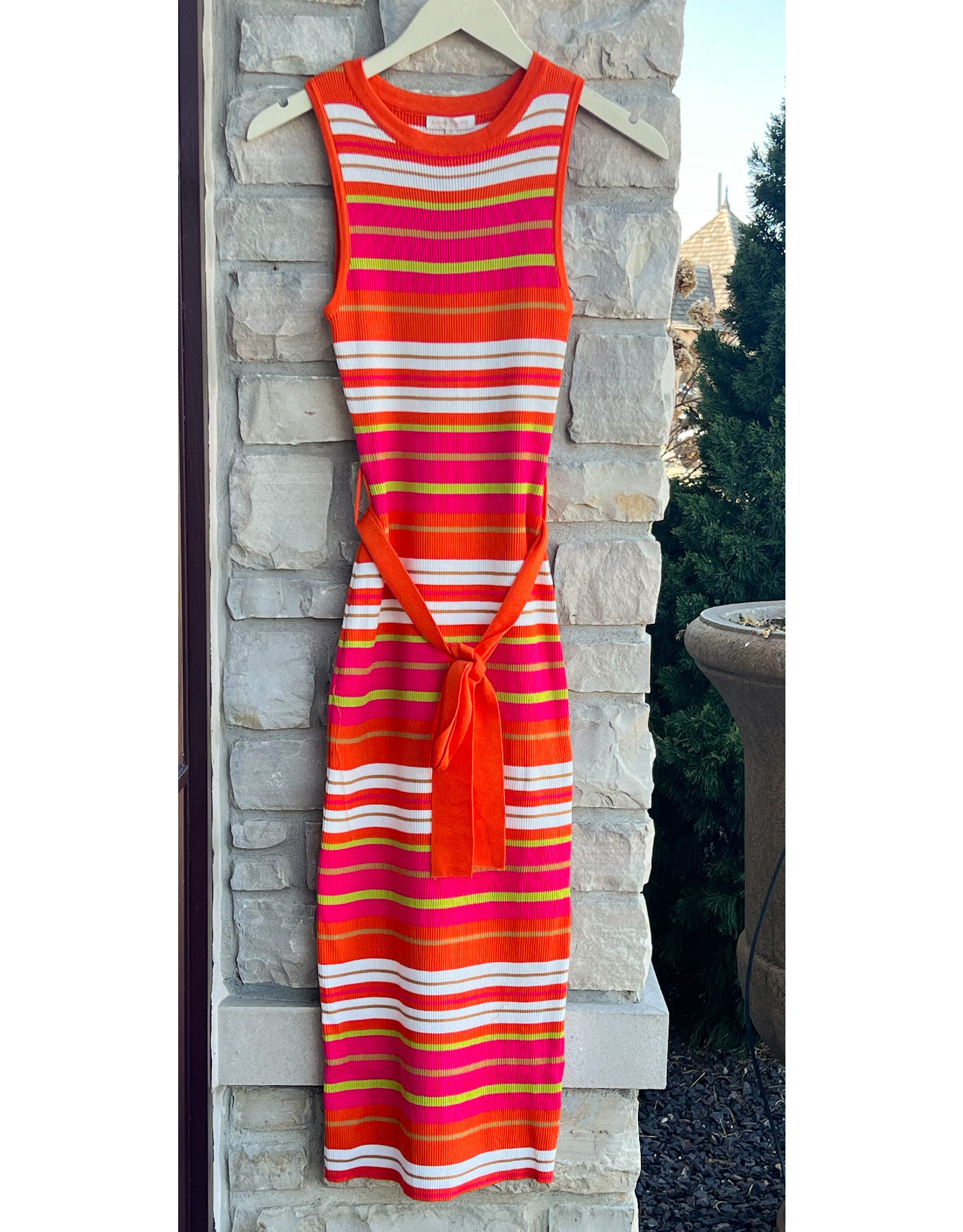 CAPRI STRIPE MIDI DRESS