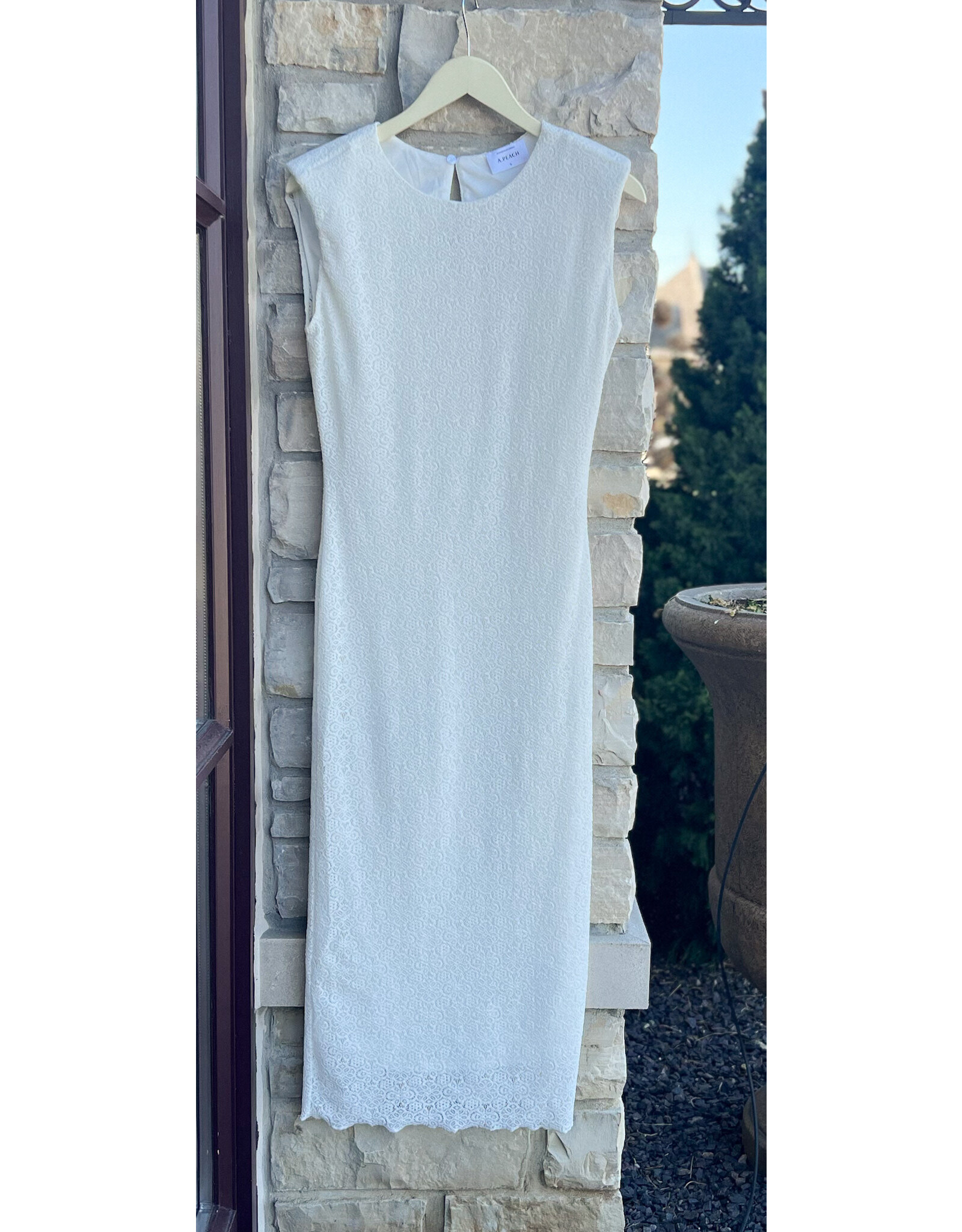 HANNAH CROCHET KNIT MIDI DRESS
