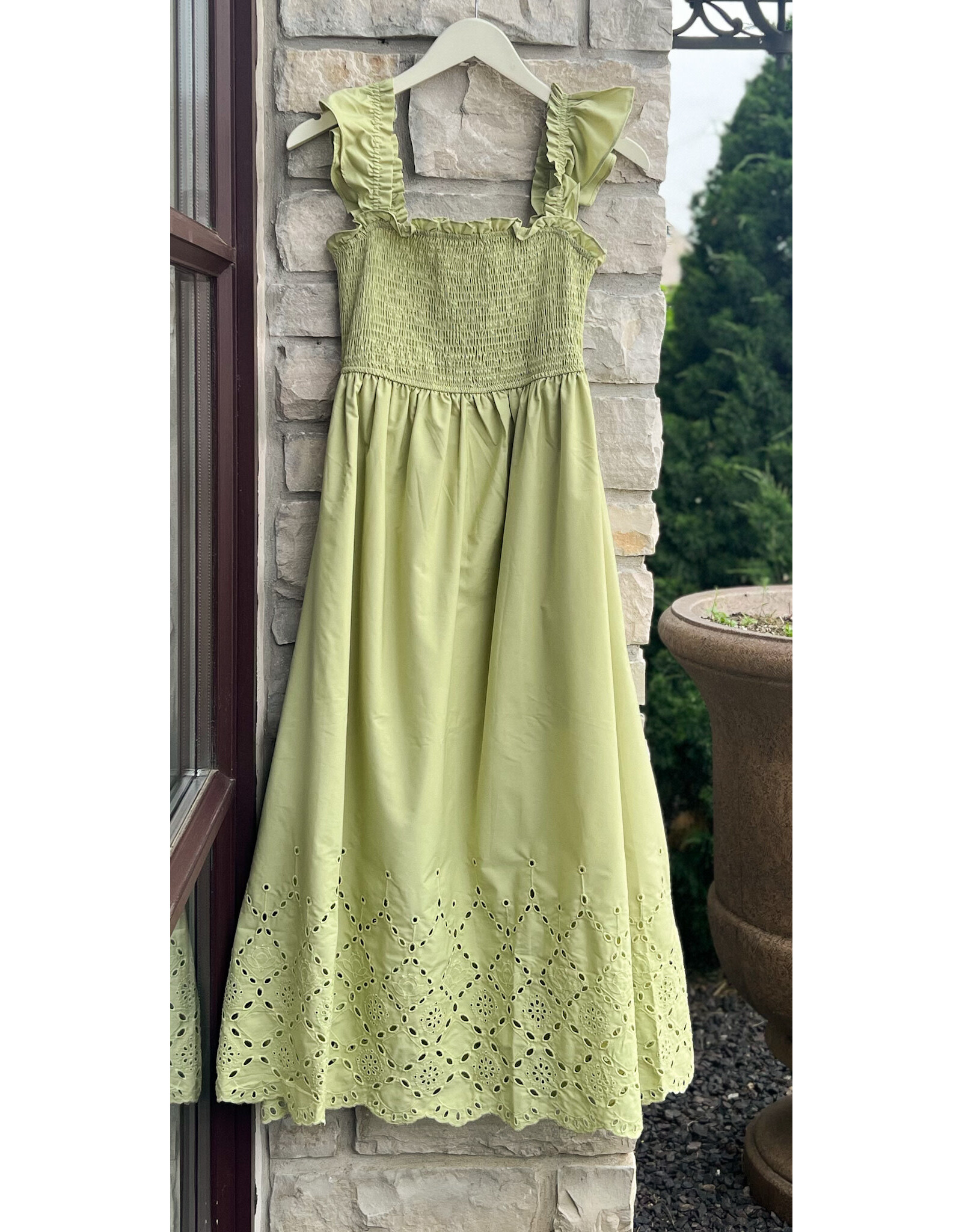 TINUVIEL EYELET MIDI DRESS