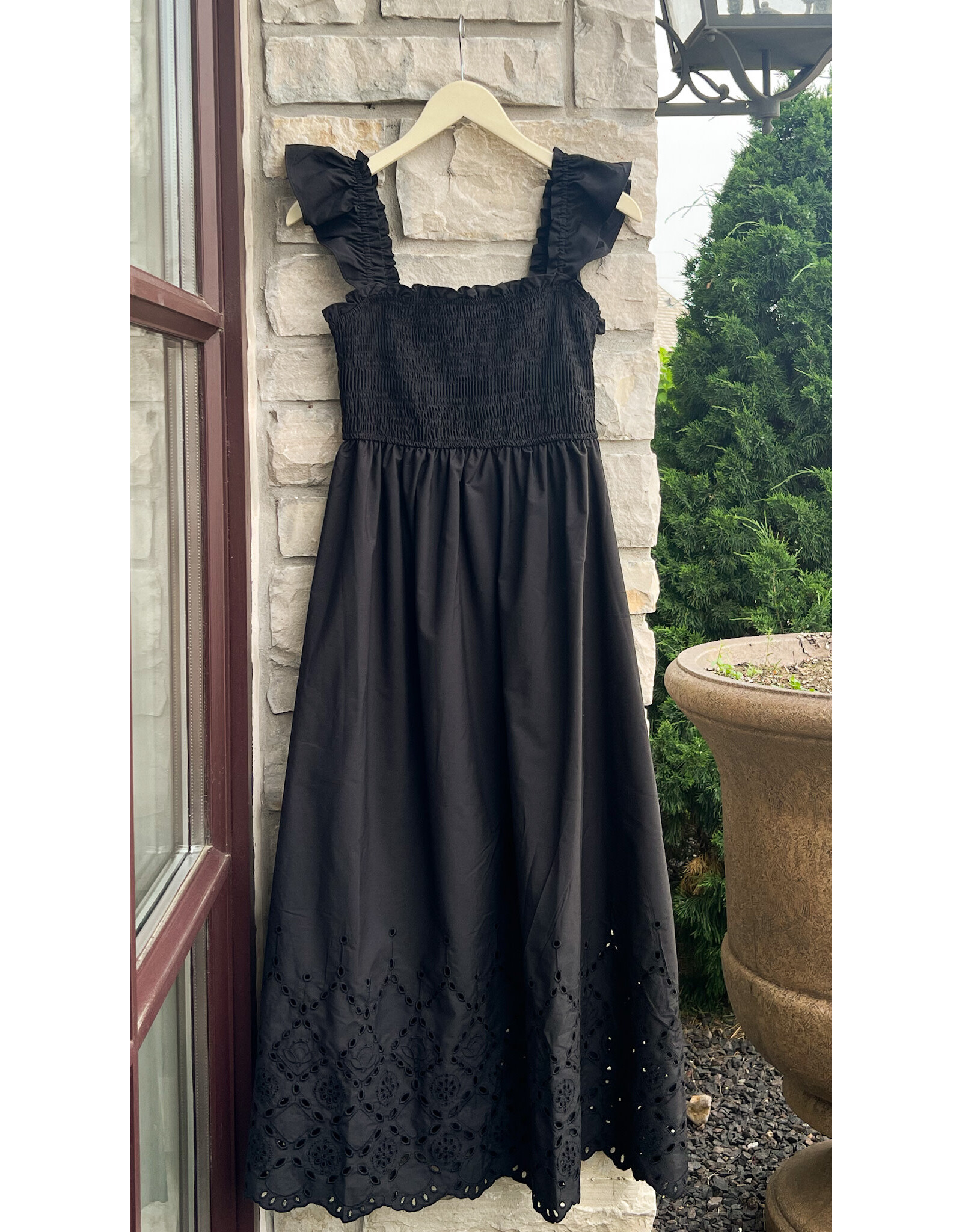 TINUVIEL EYELET MIDI DRESS