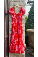 CASIPHIA SMOCKED FLORAL DRESS