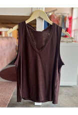 THOTH BANDED V NECK CROPPED TANK