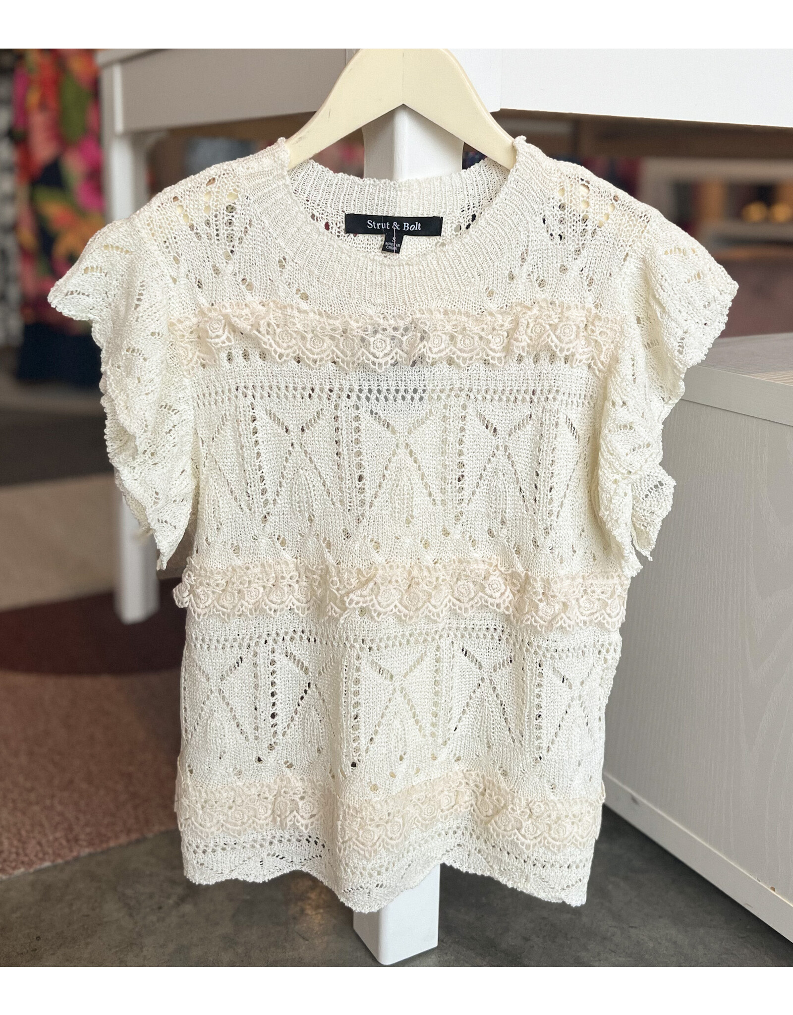 GALADRIEL CROCHET KNIT TOP
