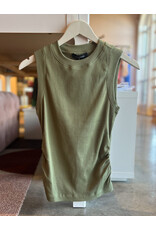 SANCTUARY RIBBED RUCHED TANK