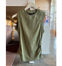 SANCTUARY RIBBED RUCHED TANK