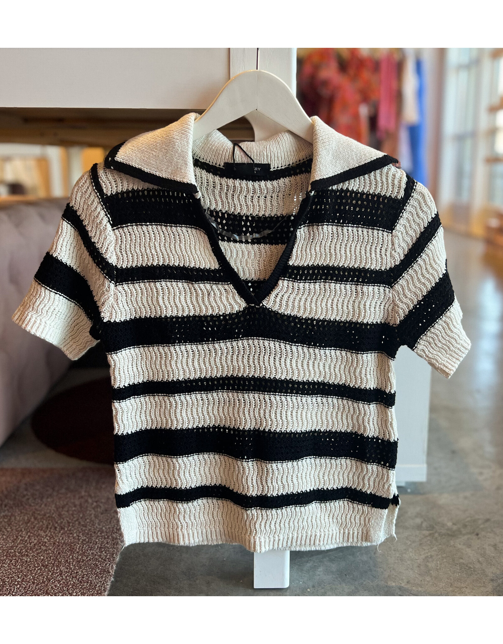 SANCTUARY KNITTED COLLARED TOP