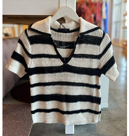 SANCTUARY KNITTED COLLARED TOP